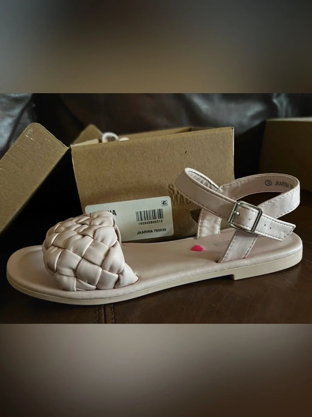 Steve Madden Braided Front Ankle-Strap Sandals in Blush Pink